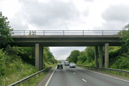 Google Maps screenshot showing the A484 road near Gorseinon in Swansea, the location of a fatal collision involving a motorcycle and a car.