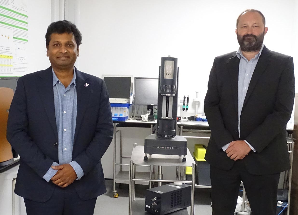 Dr Suresh Pillai and Professor Karl Hawkins pictured together in Swansea. The pair are heading a £1.2m research project to create a new blood test that could improve treatment for stroke patients.