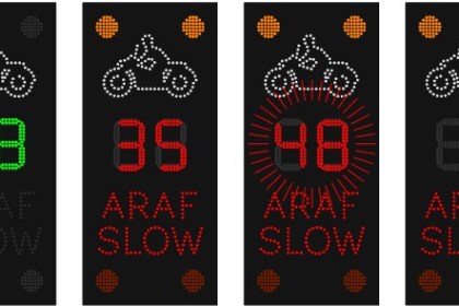 New AI-powered motorbike speed signs
