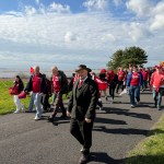 Kidwelly Mayor, Carl Peters-Bond walking with the crowd