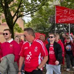 The march passes the Jubilee pool