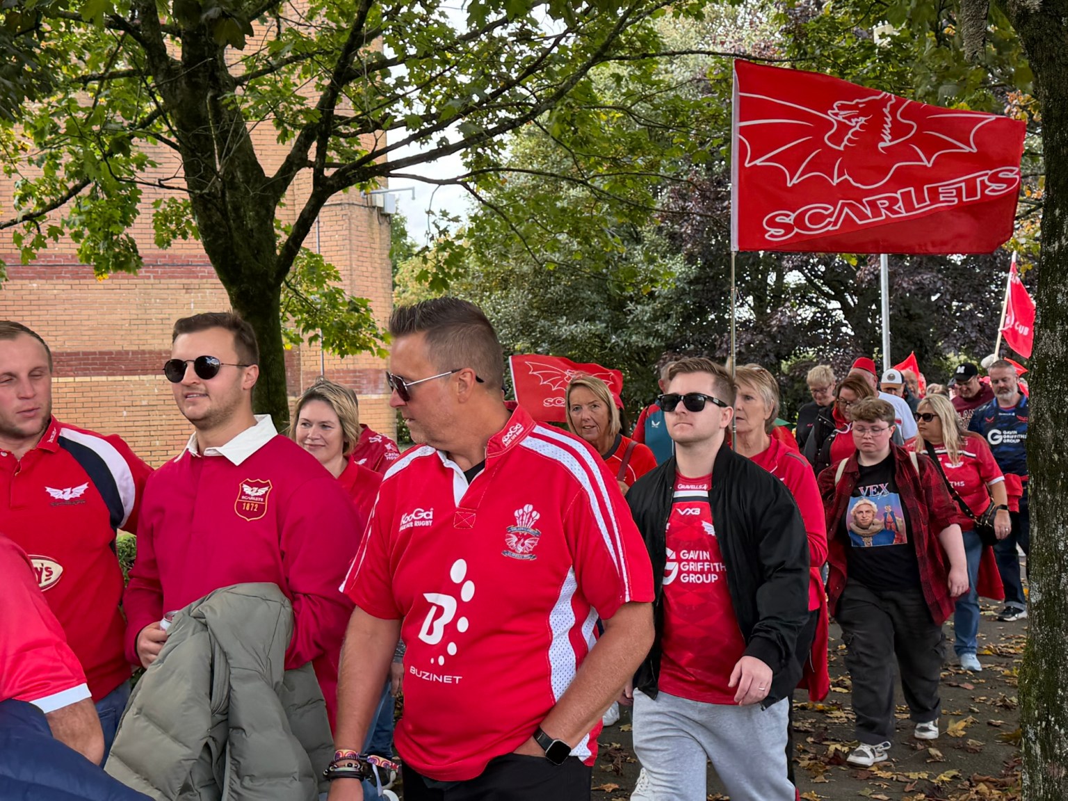 The march passes the Jubilee pool
