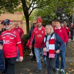 Fans wore their Scarlets shirts and scarfs for the protest