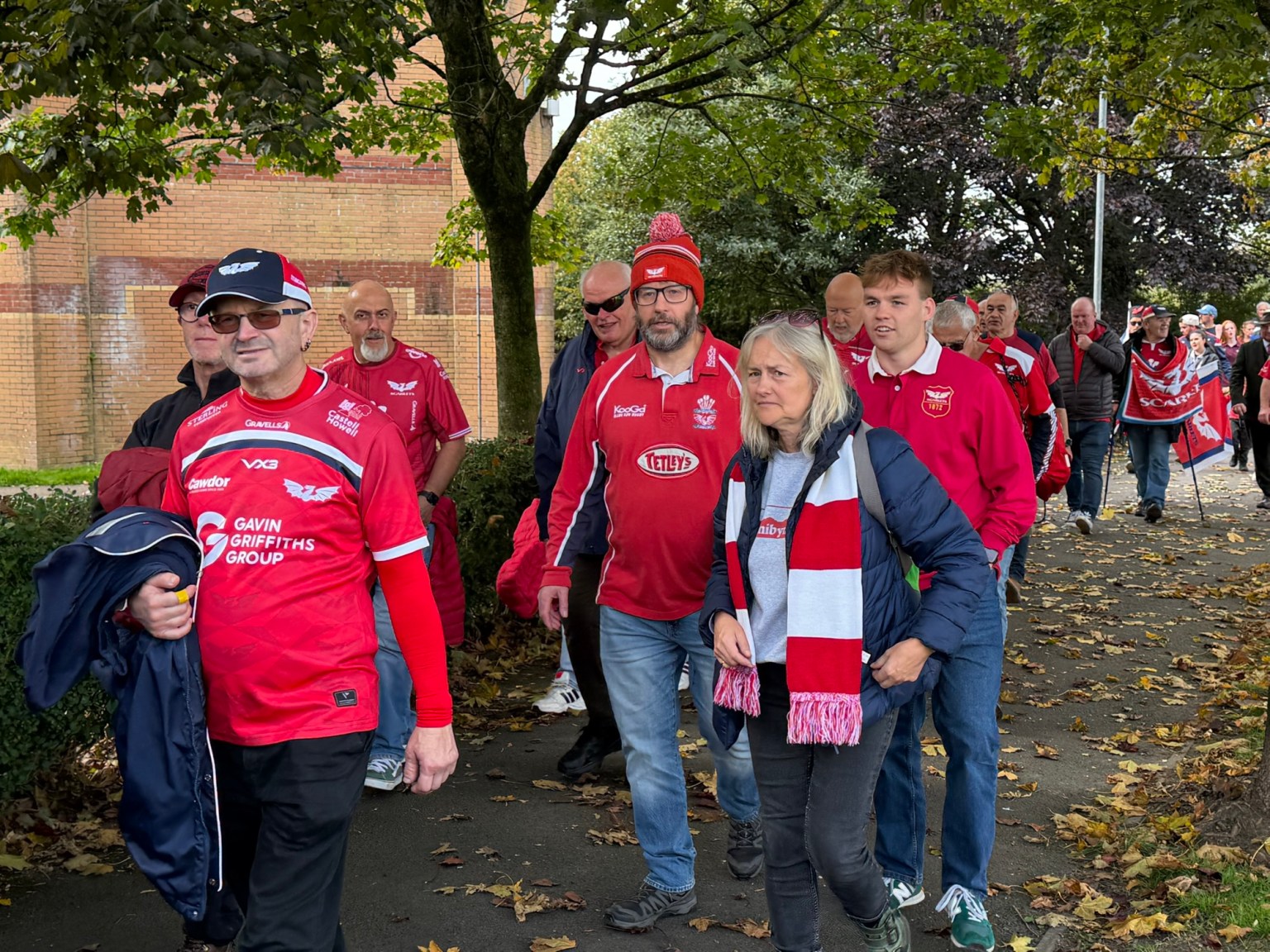 Fans wore their Scarlets shirts and scarfs for the protest
