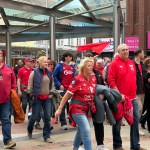 Marching through Central Square