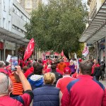 Marching along Stepney Street