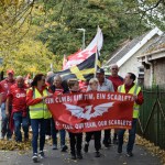 Marching past the park