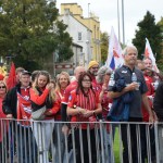 Crossing the road at Swanfield Place