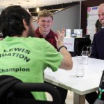 The Prince of Wales with Wales Rugby Head Coach, Steve Tandy and Wales International Jac Morgan
