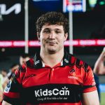 Fletcher Anderson, 22, photographed in Crusaders kit during a Super Rugby match. The powerful No. 8 has signed for Scarlets ahead of the 2025/26 United Rugby Championship and Champions Cup campaigns.