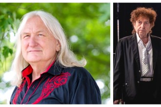 Montage image showing Chris Gregory on the left and Bob Dylan on the right.