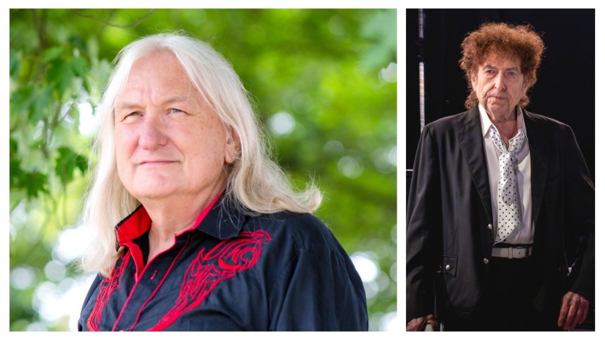 Montage image showing Chris Gregory on the left and Bob Dylan on the right.