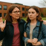 Illustrative photo of a mother and daughter at university departure, used to reflect Swansea mum Angharad’s empty nest story. Not the actual family.