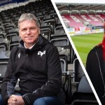 Lance Bradley and Kirsti Jane Baker pictured amid rising tensions between Ospreys and Scarlets over Welsh rugby’s future.