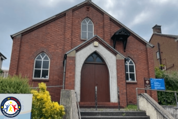 Exterior of the disused St Margaret’s Church in Bonymaen, Swansea, which will be transformed into an Integrated Health and Wellbeing Hub by Faith in Families.
