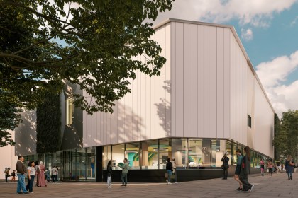Exterior view of Y Storfa, Swansea’s new community services hub at the former BHS store on Oxford Street.