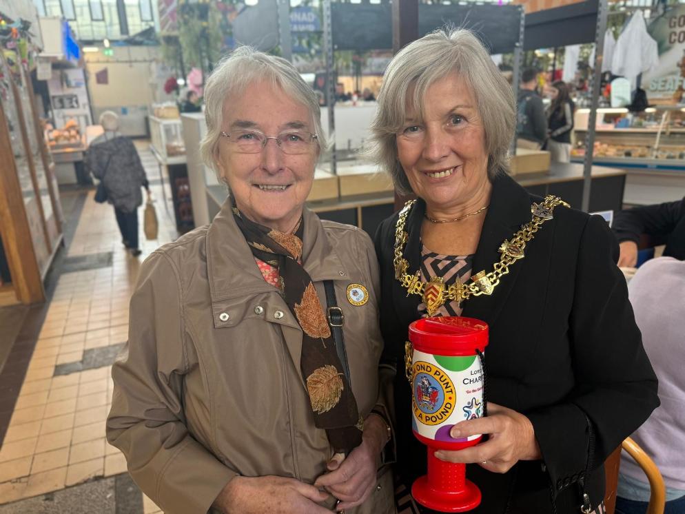 Lord Mayor Cheryl Philpott thanked Swansea shoppers for backing her £200k Just a Pound appeal at the city’s indoor market