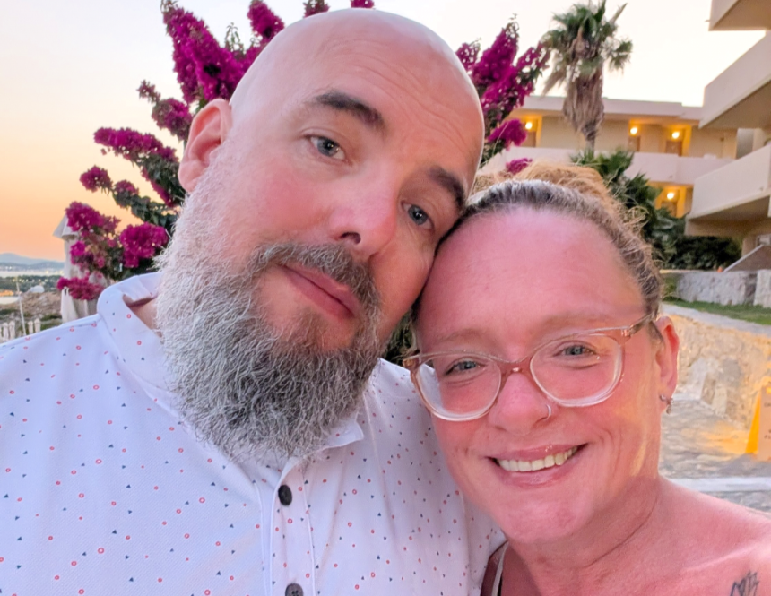 Portrait of Swansea couple Matthew and Kate Lewis, who credit Specsavers Swansea with saving Matthew’s life after a routine eye test revealed a brain tumour.