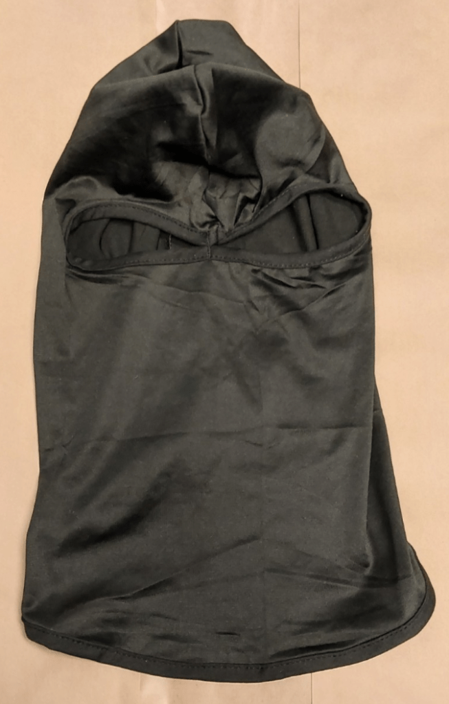 A black rucksack photographed as evidence during the police investigation.