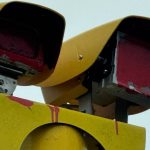 Speed camera on Llangyfelach Road in Swansea sprayed with red paint after vandalism.