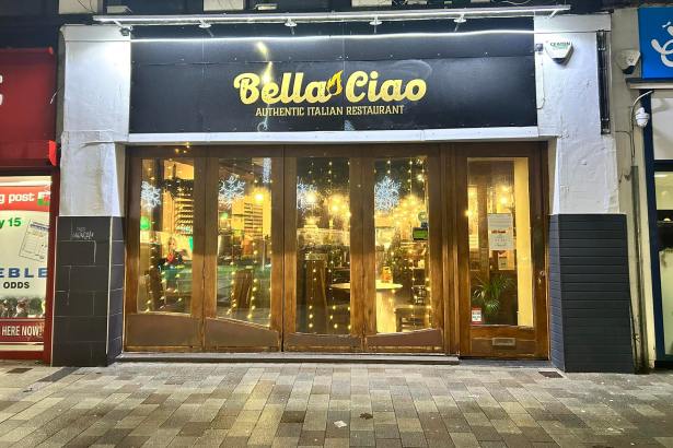 Exterior of Bella Ciao’s new Swansea location, opening 2 December in the former Madeira Restaurante site.