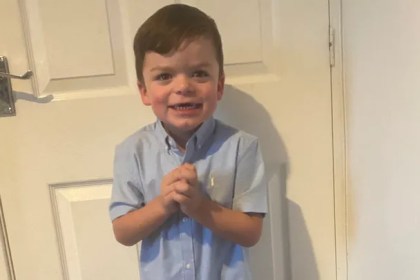 Five‑year‑old Swansea boy Tate McDaid, diagnosed with Sanfilippo Syndrome Type A, pictured with his mother Tammy who is fundraising for treatment and support.