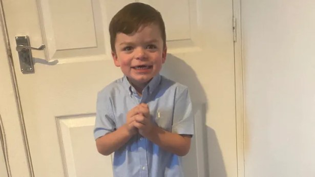 Five‑year‑old Swansea boy Tate McDaid, diagnosed with Sanfilippo Syndrome Type A, pictured with his mother Tammy who is fundraising for treatment and support.