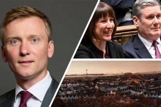 Montage showing Torsten Bell portrait, Rachel Reeves with Keir Starmer on the Commons front bench, and Swansea Bay at dusk — linking UK Budget 2025 decisions to South West Wales.