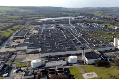 Overhead image of former Ford Engine Plant in Bridgend, South Wales, site of new AI Growth Zone