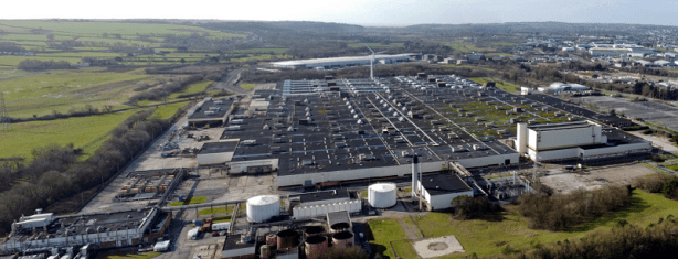 Overhead image of former Ford Engine Plant in Bridgend, South Wales, site of new AI Growth Zone