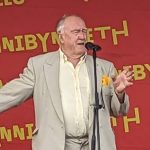 Gwynoro Jones addresses the crowd at the AUOB Independent Wales Rally in Carmarthen.