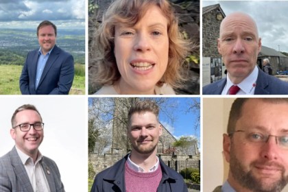 Montage showing six Labour Senedd list candidates for Carmarthenshire in two rows, arranged in order of selection.
