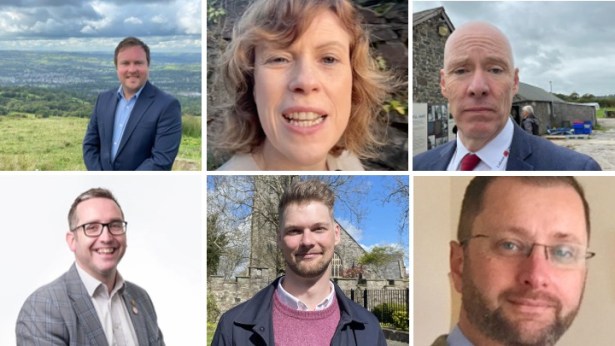Montage showing six Labour Senedd list candidates for Carmarthenshire in two rows, arranged in order of selection.