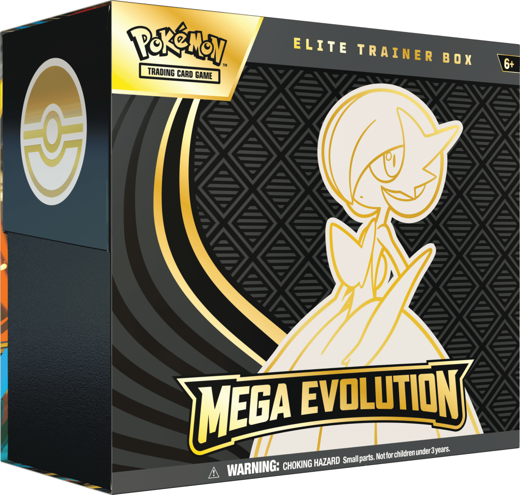 Pokémon Elite Trainer Box featuring Gardevoir artwork and accessories.
