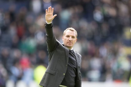 Brendan Rodgers stands at Swansea City’s stadium during his previous time as manager, credited to Swansea City FC.