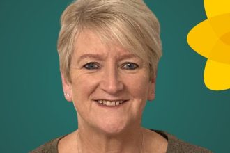 Portrait of Cllr Linda Evans, Plaid Cymru councillor for Llanfihangel‑ar‑Arth, newly appointed Leader of Carmarthenshire County Council.