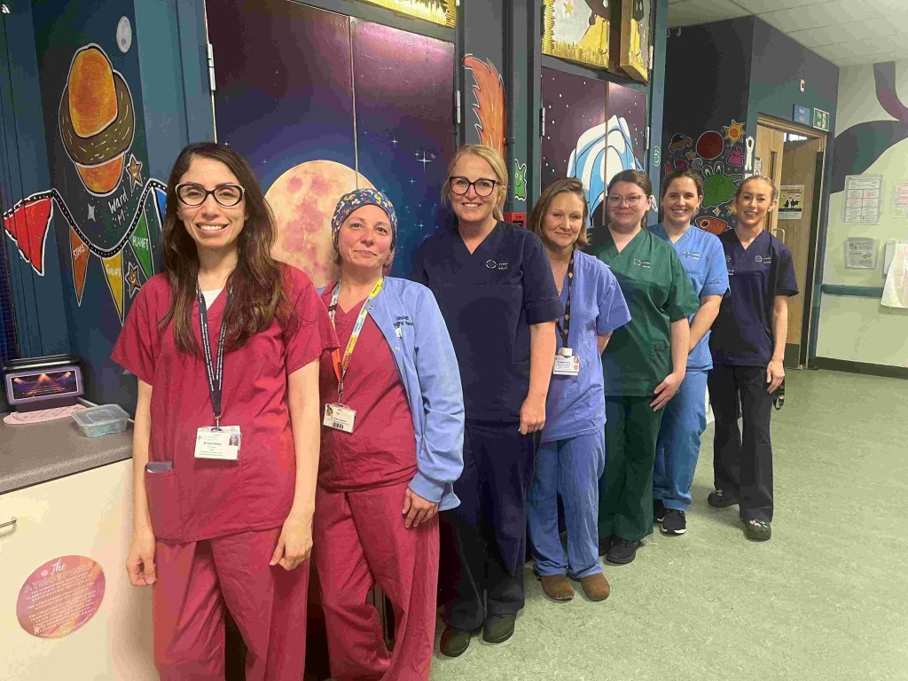 Children’s Ward staff at Morriston Hospital, pictured as part of the team behind the paracetamol project.