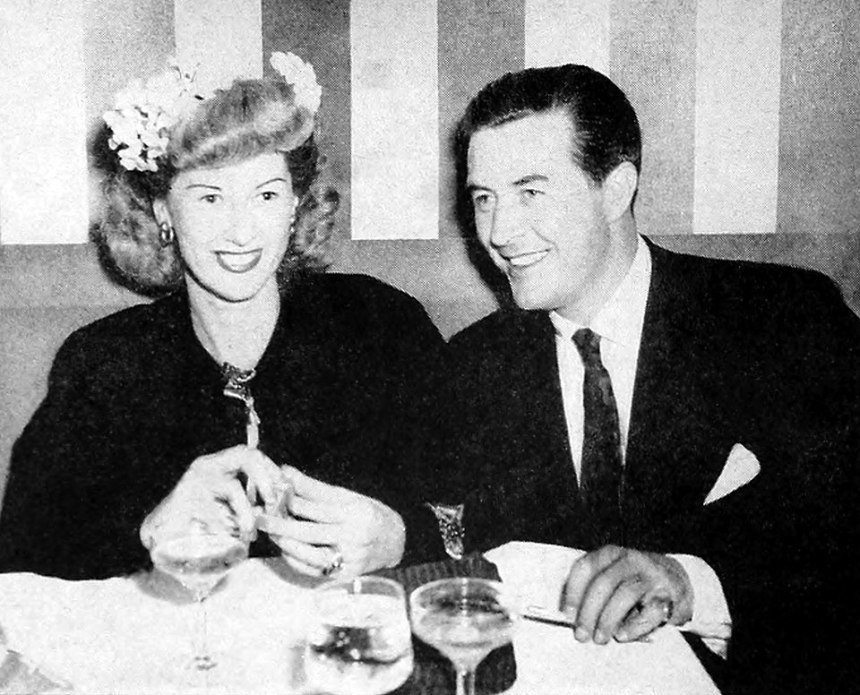 Ray Milland and wife Muriel “Mal” Milland seated at a Hollywood nightclub table in 1942.