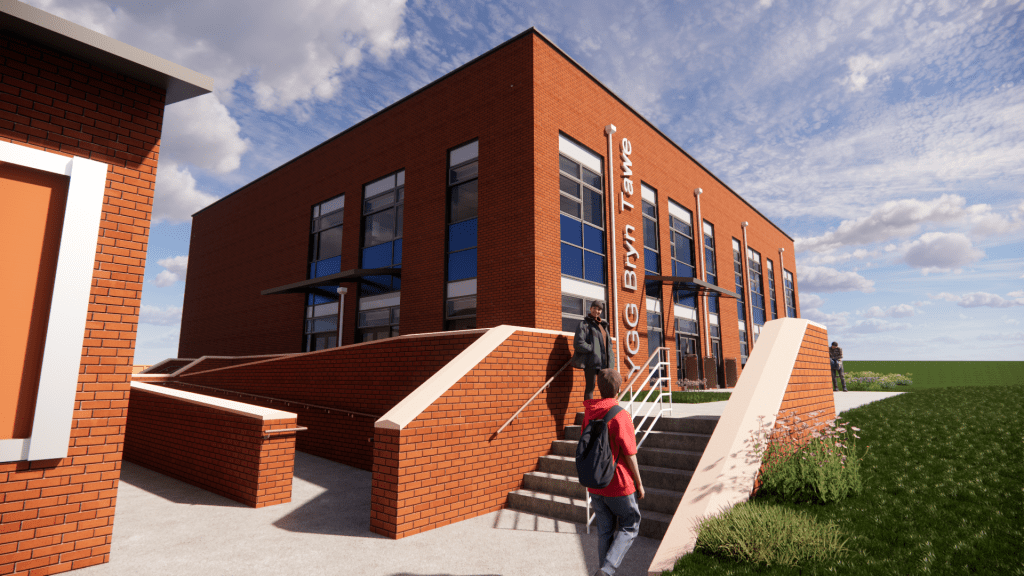 Artist's impression of the new Ysgol Bryn Tawe buildings