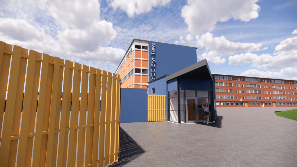 Artist's impression of the new Ysgol Bryn Tawe buildings