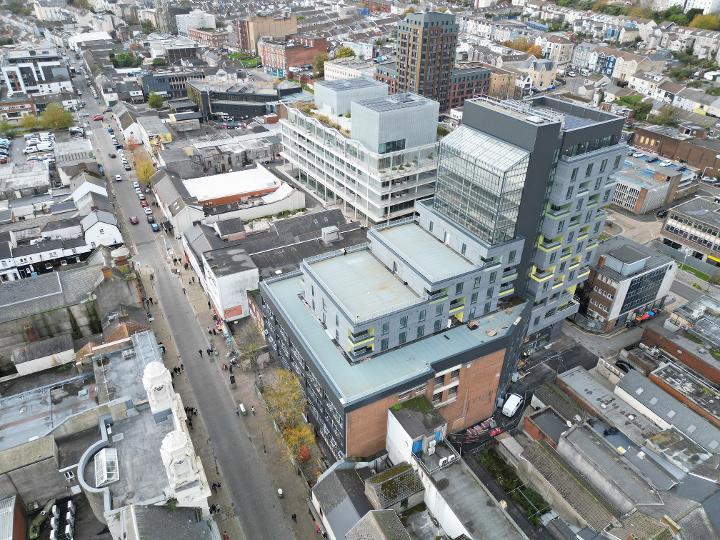 Drone video shows Swansea’s ‘living building’ rising above city skyline