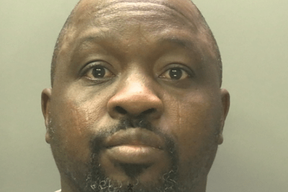 Mugshot of Lukman Oyofo taken by South Wales Police following conviction for rape and sexual assault.