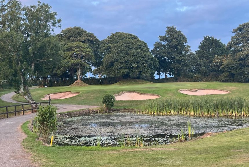 Bunkers and lake at Haverfordwest Golf Club