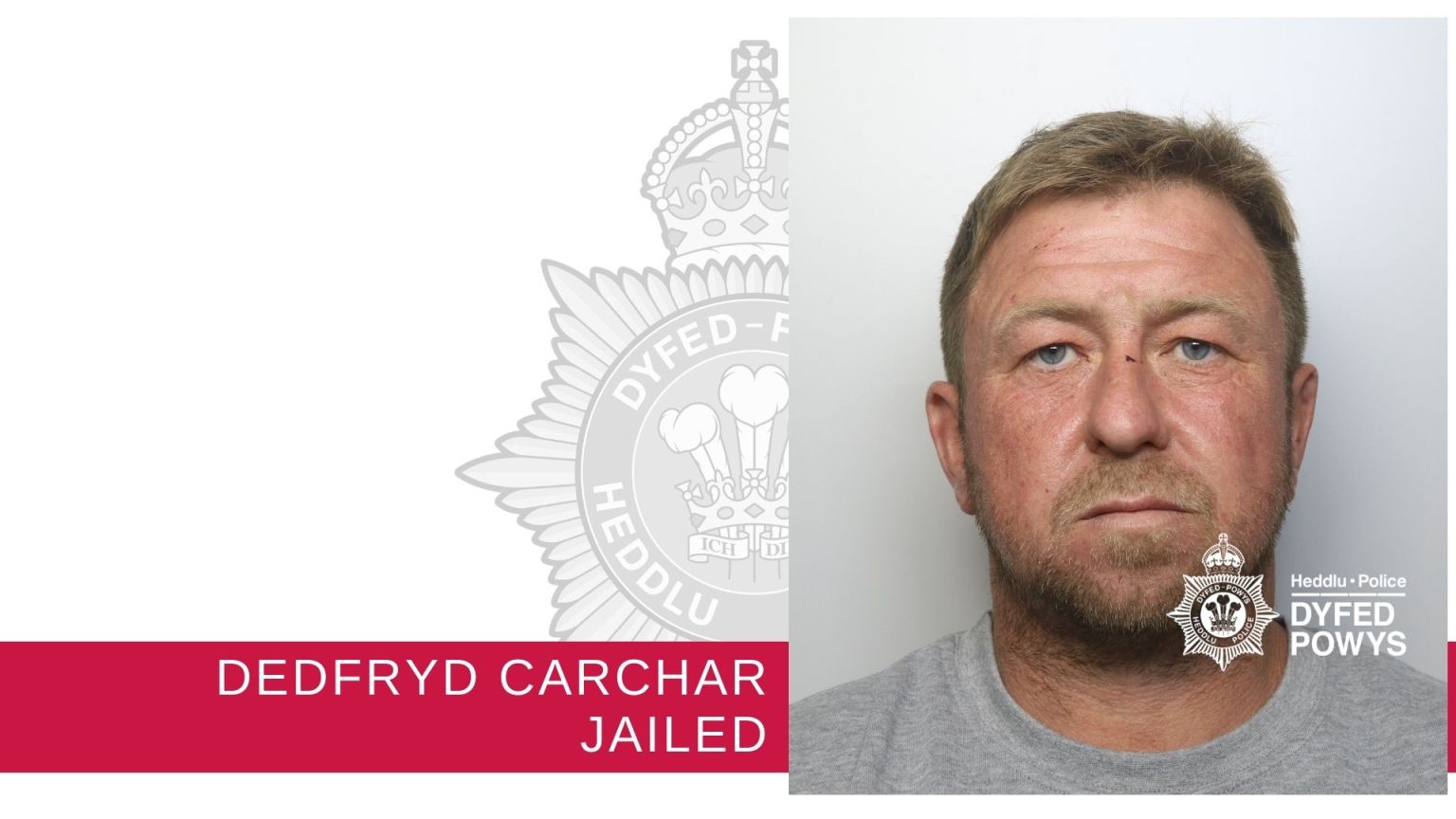 Police custody image of David Prothero, a 39‑year‑old man from Tumble jailed for child sexual offences.