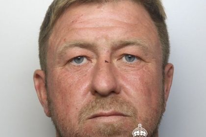 Police custody image of David Prothero, a 39‑year‑old man from Tumble jailed for child sexual offences.