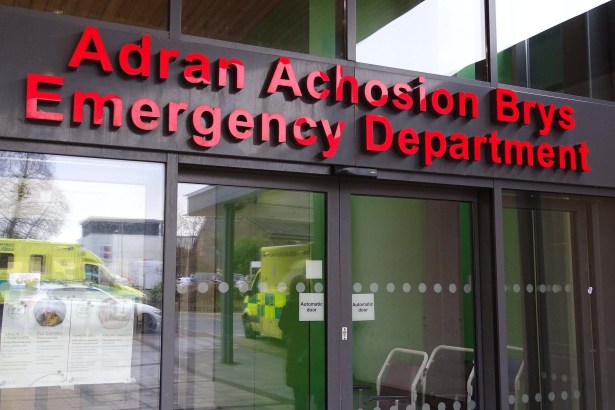 Entrance to the Emergency Department at Morriston Hospital during a period of exceptional pressure.