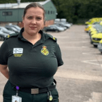 Community First Responder Emily Hilton wearing her Welsh Ambulance Service uniform.