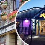 Side‑by‑side montage of The Bryngwyn and Ali Raj restaurant frontages in Llanelli, both now closed after announcing their shutdown on the same day.