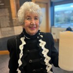 Norma Glass MBE speaking at the Holocaust Memorial Day event in Swansea.