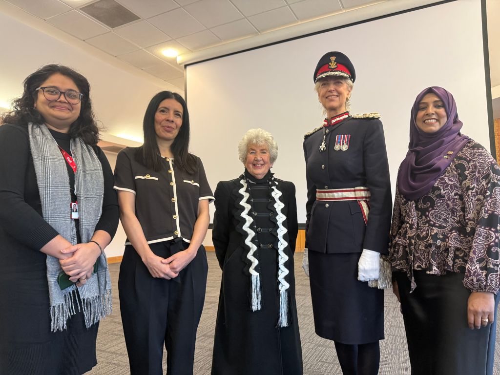 Group photo of civic and community leaders at Swansea’s Holocaust Memorial Day ceremony.